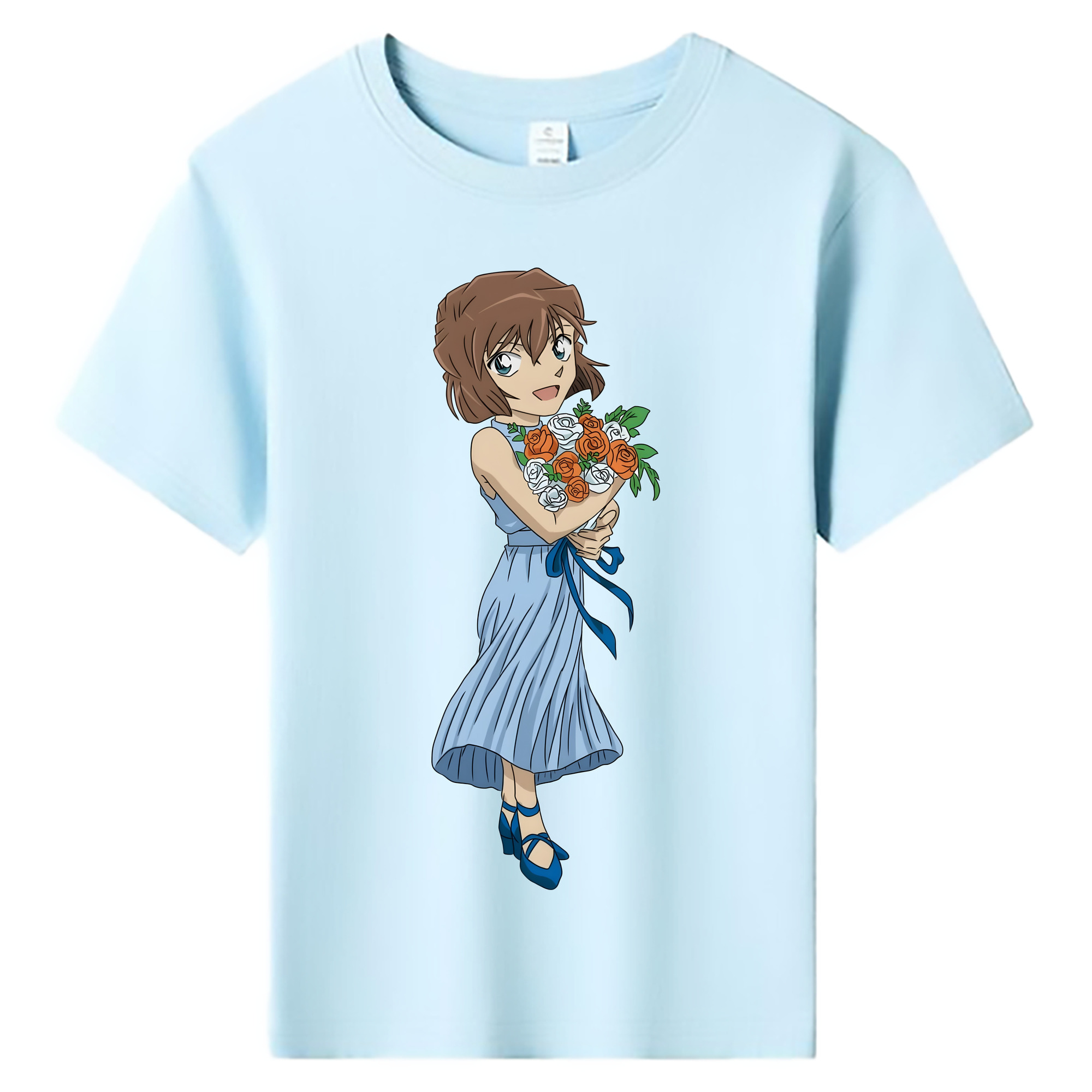 （画像用） 名探偵コナン 灰原 哀 はいばら あい Detective Conan Anita Hailey、Vi Graythorn Haibara Ai 綿100％キッズTシャツ（フロントプリント）